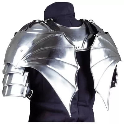 Medieval Steel Larp Warrior Gothic Pair Of Pauldrons Armor Shoulder Halloween • $114.85