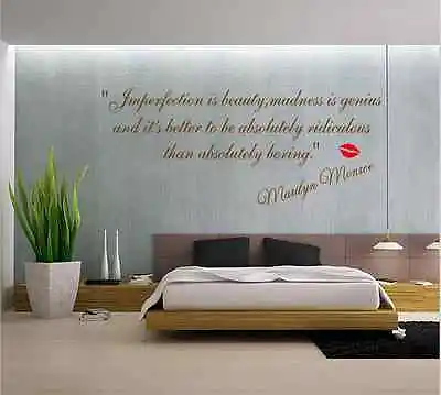 Hand Carving IMPERFECTION IS BEAUTY-MARILYN MONROE Wall Sticker UK RUI111 • £30.24