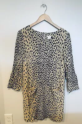 J. Crew Women's Leopard Print Dress Long Sleeve With Pockets Open Back Size 8 • $9.99