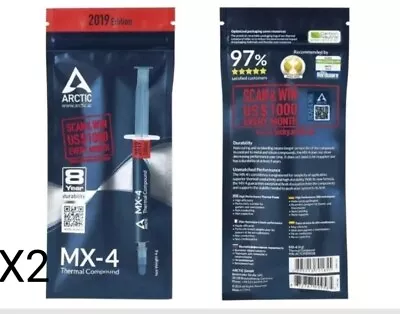 2 X ARCTIC MX-4 (4 G) - Performance Thermal Compound Paste For All Processors  • £7.99