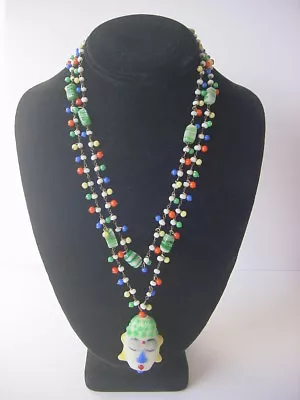Vintage Venetian Beads Buddha Necklace Flapper Deco Venice • $45