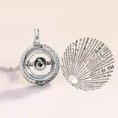 I LOVE YOU In 100 Languages Silver Rose Gold Pendant Necklace LOVE Of Fo O8E7 • $5.13