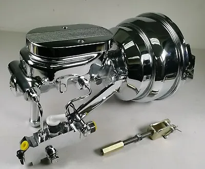 Chrome 7  Dual Power Booster Milled Master Cylinder & Bracket A-Body Disc Disc • $189.68