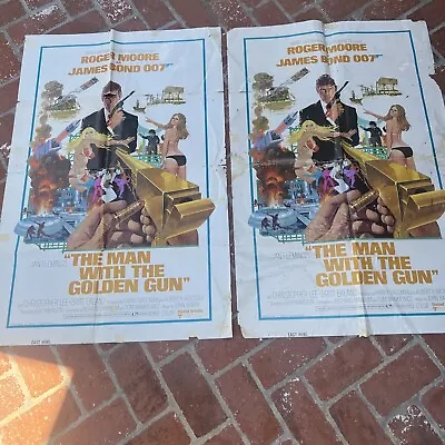 MAN WITH THE GOLDEN GUN JAMES BOND Original 1974 One Sheet - Lot Of Two 27x41 • $100