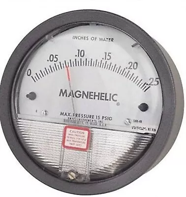 Dwyer Instruments 2000-00 Dwyer Magnehelic Pressure Gauge0 To 0.25 In H2o • $49.95