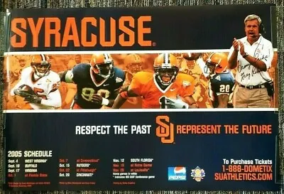 $29.99 • Buy 2005 Syracuse University Football Coach Greg Robinson Signed Poster 24 X 36