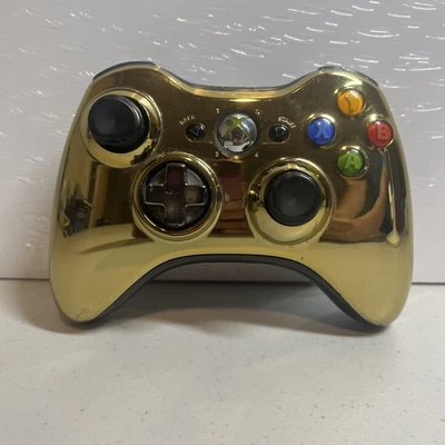 $39.95 • Buy Microsoft Xbox 360 Metallic Gold Chrome Wireless Controller Untested