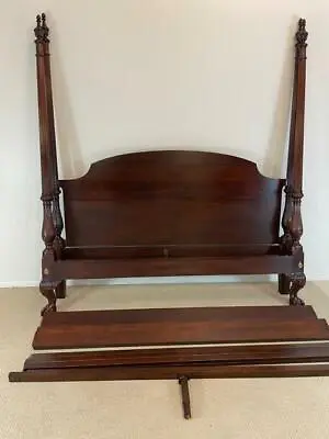 King Size Mahogany Poster Chippendale Bed Wellington Hall By Hekman • $2550