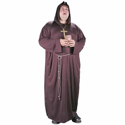 NEW Monk Costume Adult PLUS Size Halloween Costume Hooded Robe & Belt • $28.88