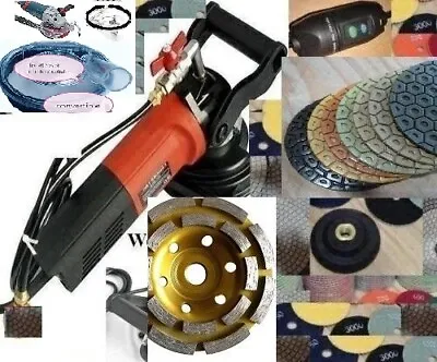 7 Inch Wet Polisher Dust Shroud 17 Pad Grinding Cup Granite Concrete Masonry  • $439.99