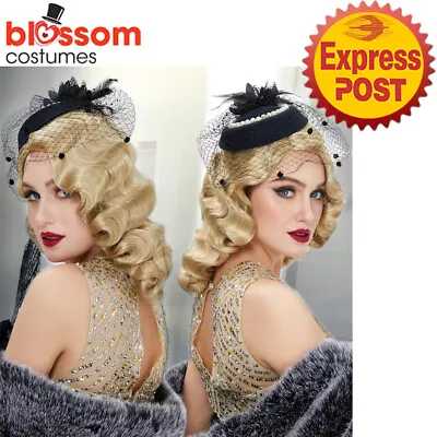 N972 Blonde Long Finger Wave Charleston Flapper Wig Curls Womens Gatsby Marilyn • $21.10