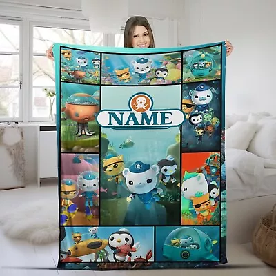 Personalized The Octonauts Plush Fleece Blanket Custom Name Family Blanket • £33.71