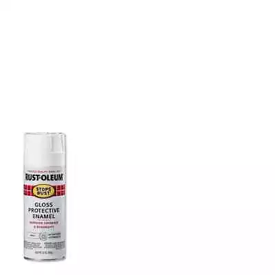 Rust-Oleum Stops Rust Protective Enamel Gloss White Spray Paint 12 Oz. USA • $9.29