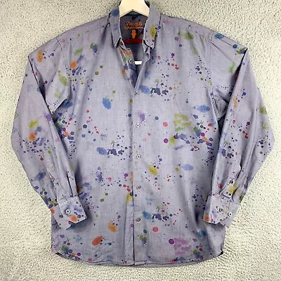 Visconti Signature Series Limited Edition Shirt Mens Medium Gray Paint Splatter • $25.74