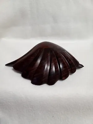 $25 • Buy Vintage Hand Carved Ironwood Scallop Seashell Shell Paperweight Sculpture Figure