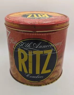 Vintage 1984 Nabisco Ritz Crackers 50th Anniversary Collector Round Tin Can • $8