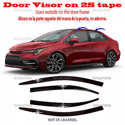 Color SMOKE Door Window Vent Visor Deflector ⭐4pcs⭐ 2020-2024 Toyota Corolla • $54.99