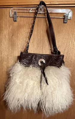 Vintage Montana Silversmith Mongolian Curly Goat Hair Boho Western Shoulder Bag • $99.99