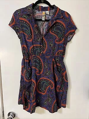 Mimi Chica Floral Paisley Mini Dress Size Medium Purple Sleeveless Fit Flare • $12.61