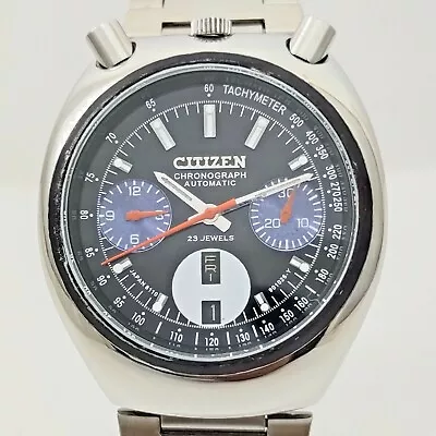 CITIZEN BULLHEAD Chronograph Automatic Day/Date 23J Cal.8110A Mens Vintage Watch • $2005.09