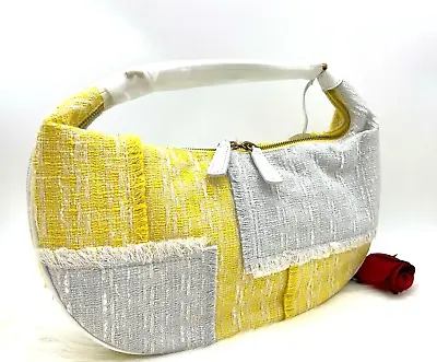 $149.99 • Buy AUTH NWT Staud Sasha Bicolor Tweed Patchwork Shoulder Bag In Lemon/ Multi