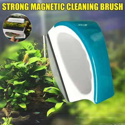 $9.89 • Buy Magnetic Aquarium Glass Cleaner Fish Tank Algae Cleaning Magnet Brush Tool