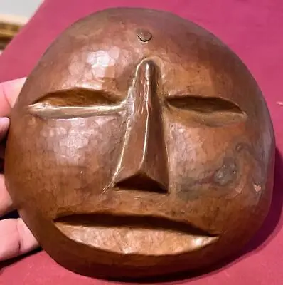 Vintage Hand Hammered Metal Copper Face Mask Plaque Mexican Folk Art Sculpture • $41.25