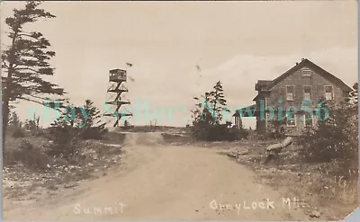 North Adams Mass MA - SUMMIT MT GREYLOCK & OBSERVATION TOWER - RPPC Postcard • $10