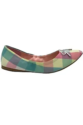 Isaac Mizrahi Plaid Ballet Flats With Bow Pink Multi • $22.99