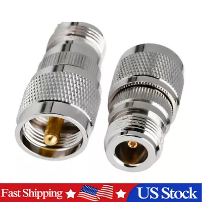 2PCS UHF PL-259 PL259 Male Plug To N Female Jack Straight RF Connector Adapter. • $10.58