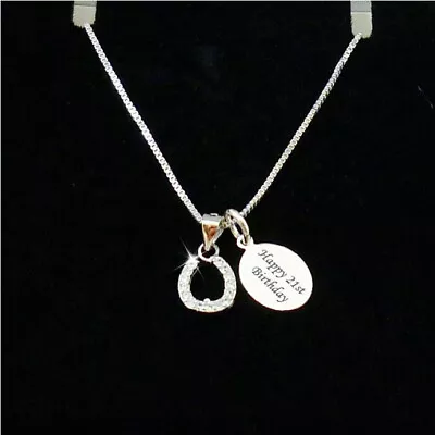 £19.99 • Buy Silver Horseshoe Necklace Engraved Gift For Birthday, 13th, 16th, 18th, 21st Etc