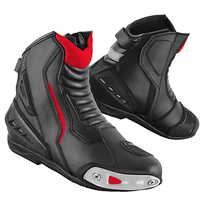 New Motorbike Boots Mens - Motorcycle Armoured Leather Boot Racing Touring Shoes • $62.16