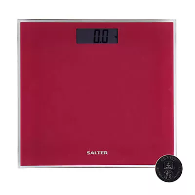 Salter Glass Bathroom Scale Personal Fitness Slim Design 180kg Capacity Pink • £14.99