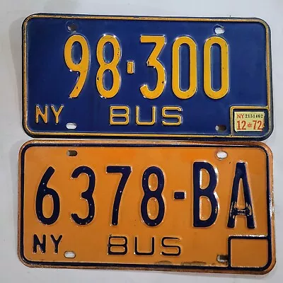 2 ~ NEW YORK License Plates 🔥FREE SHIPPING🔥 1970's VINTAGE BUS • $44.99