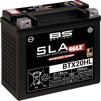 BS Battery SLA-Max FA Maintenance Free Battery BTX20HL #300883 Motorcycle • $79.66