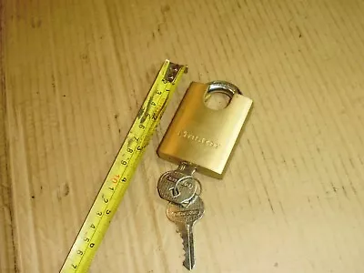 Master 50mm Shrouded Shackle Brass Padlock With 2 Keys • £10