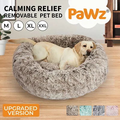 $45.99 • Buy PaWz Pet Dog Cat Calming Bed Warm Soft Plush Sleeping Kennel Removable Washable