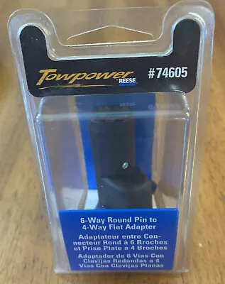 REESE TOWPOWER TRAILER WIRING ADAPTER CONNECTOR 6 Way Round To 4 Way Flat 74605 • $15