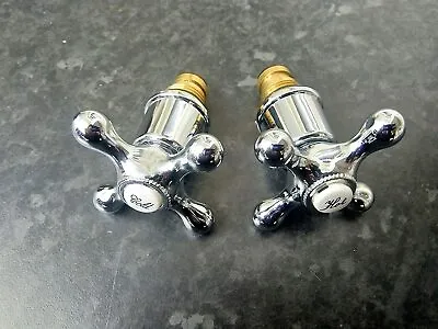 Replacement Hot & Cold Victorian Style Tap Top Head Covers Chrome Plated  • £14.49