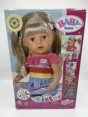 Baby Born Soft Touch Sister 43cm Blonde Doll & Accessories Toy. Brand New!! • £39.99