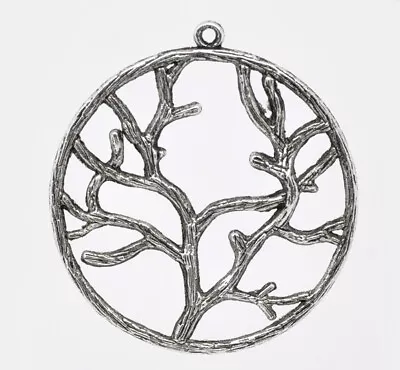 £2.99 • Buy 10 X TREE OF LIFE Antique Silver Charms Pendants 44 Mm  Celtic Pagan Wicca Craft