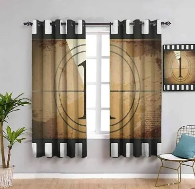Movie Theater Blackout Curtain Panels Window Curtains 84X84 Countdown Frame #1 • $10