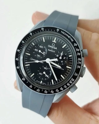 £29.99 • Buy ***TOP*** Watch Strap For Omega X Swatch MoonSwatch - Mercury Moon Grey