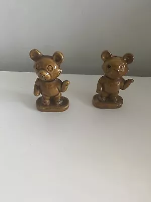 Pair Of Vintage Kitsch Japanese Ceramic Brown Bears Figures • $5