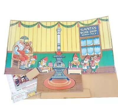 VTG Telco Motionette Pop-up Display Christmas Background Santa's Workshop NEW • $139.99