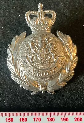 Obsolete Monmouth Police Helmet Plate Badge Queens Crown ERII • £24.99
