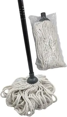 £9.99 • Buy Cotton Floor Mop With Handle Replacement Head Heavy Duty Absorbent Home Cleaning