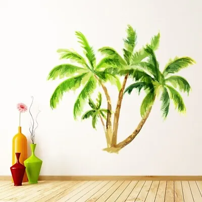Tropical Palm Tree Green Leaves Wall Sticker WS-47201 • $35.17