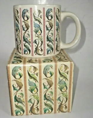 MICHEL & COMPANY MUG Red Striped Blue Green W/Gold Accent Psychedelic Design NEW • $6.99