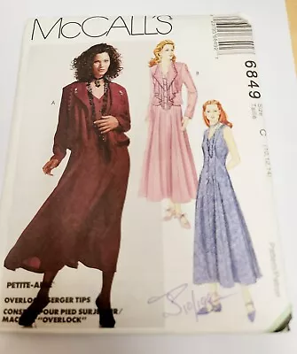 McCall's Pattern 6849 Jacket And Princess Seam Dress Misses Size 10-14 • $5